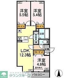 セレスティア中野 2階3LDKの間取り