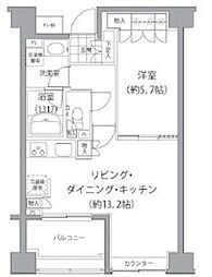エーデル練馬 3階1LDKの間取り