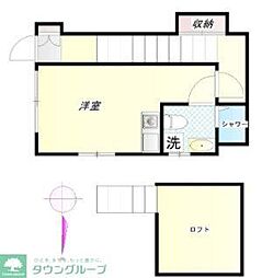 ハウスＤＥＮ 2階ワンルームの間取り