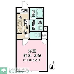 ルミナージュ（Ｌｕｍｉｎａｇｅ）新中野 1階1Kの間取り