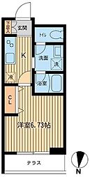 ソラミテラス松原 1階1Kの間取り