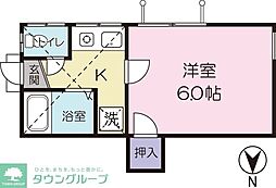 T.フラッツ 1階1Kの間取り