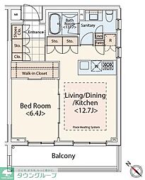 カスタリア初台II 4階1LDKの間取り