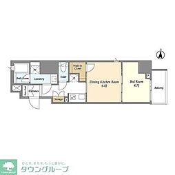 ラティエラ四谷 9階1DKの間取り