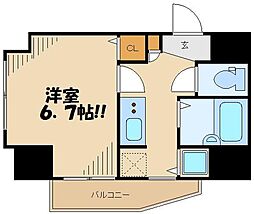 ガラ・シティ笹塚駅前 6階1Kの間取り
