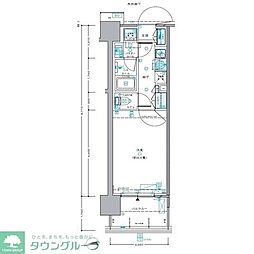 セントラルプレイス新宿御苑前 1Kの間取図画像