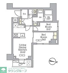 NOGATA RESIDENCE 2LDKの間取図画像