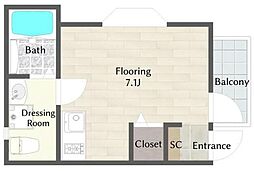FUJISTA中野 ワンルームの間取図画像