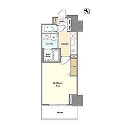 フロンティア新宿タワー 1Kの間取図画像