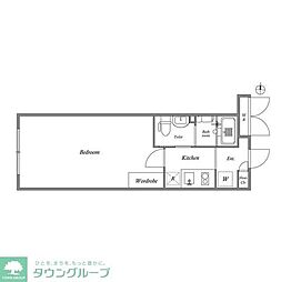 グランパセオ中野 1Kの間取図画像