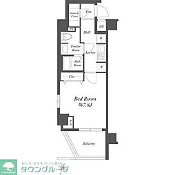ジェノヴィア荻窪スカイガーデン 1Kの間取図画像