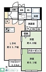 グリーンビレッジ豊玉 2LDKの間取図画像