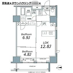 パークハビオ東中野 2LDKの間取図画像