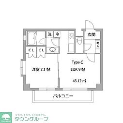ガーデン中野 1LDKの間取図画像