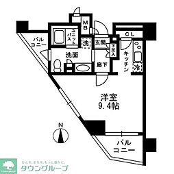 レジディア中落合-A ワンルームの間取図画像