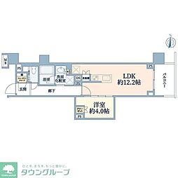 プラウド高田馬場 1LDKの間取図画像