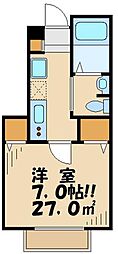 サンクレール 1Kの間取図画像