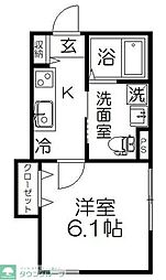 Casa.Kelly(カーサケリー) 1Kの間取図画像