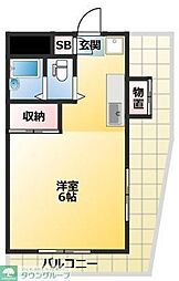ドミールタカラ ワンルームの間取図画像