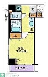 メインステージ西新宿 1Kの間取図画像