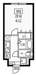 ELFARO中野 1Kの間取図画像