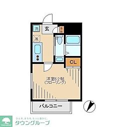 アダット新中野 1Kの間取図画像
