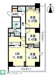 ヒルトップ中野 3LDKの間取図画像