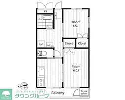 RAYHAUS善福寺川公園 2DKの間取図画像