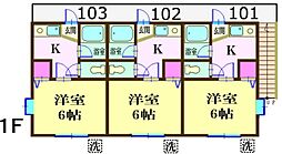 ビバカレッジ 1Kの間取図画像
