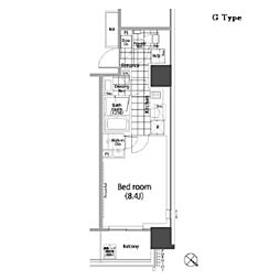 パークハビオ赤坂タワー 1Kの間取図画像