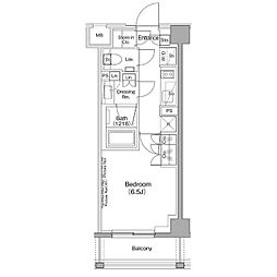 ザ・パークハビオ神泉 410 4階1Kの間取り