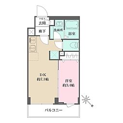 ＷＨＡＲＦ西馬込 1階1DKの間取り