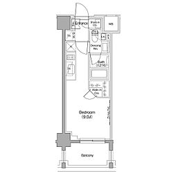 ザ・パークハビオ西大井 ワンルームの間取図画像