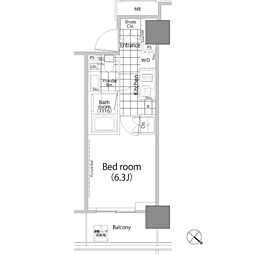 パークハビオ赤坂タワー 1Kの間取図画像