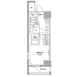ザ・パークハビオ麻布十番 1Kの間取図画像