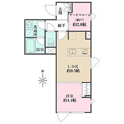 アトリオフラッツ自由が丘 1SLDKの間取図画像