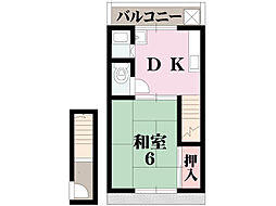 エニート天下茶屋東 1DKの間取図画像