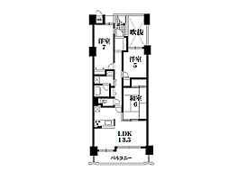 メゾンドールクラヴィエ生駒B 3LDKの間取図画像