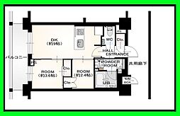 PLAS戸越公園 2DKの間取図画像