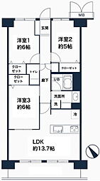ダイアパレスライブシティ船橋 3LDKの間取図画像