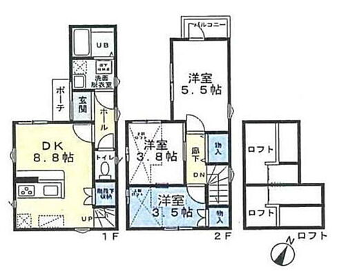 間取り 市川市曽谷5丁目　新築戸建　ロフト付き