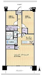 ワンダーベイシティSAZANフロントウイング 2LDKの間取図画像