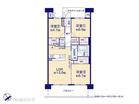 3LDK 間取り