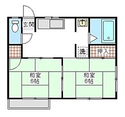 ラフォーレ末広 2DKの間取図画像