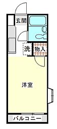 ハイツ1 1Kの間取図画像