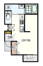 仮称)河原子町2丁目アパート 1LDKの間取図画像