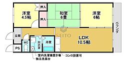 スカイハイツ緑地 3LDKの間取図画像