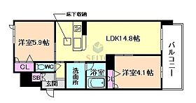 lala eid 江坂  ｜ 大阪府吹田市江の木町（賃貸マンション2LDK・1階・58.32㎡） その2