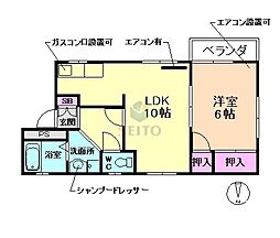 阪急宝塚本線 服部天神駅 徒歩5分の賃貸アパート 1階1LDKの間取り