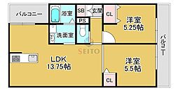 間取図画像 2LDK